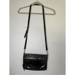 HOBO the Original Leather Crossbody Shoulder Bag Dark Gray Purse 11”x7.5”